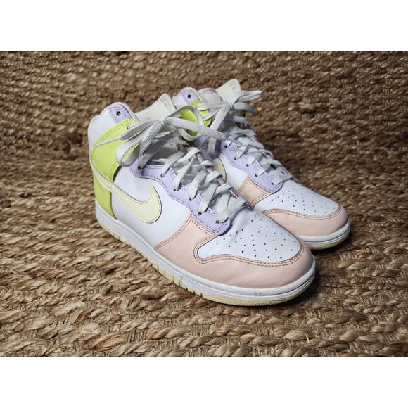 Nike Dunk High Women's Shoes Cashmere Lemon Twist White DD1869-108 Size 9 - Picture 3 of 11